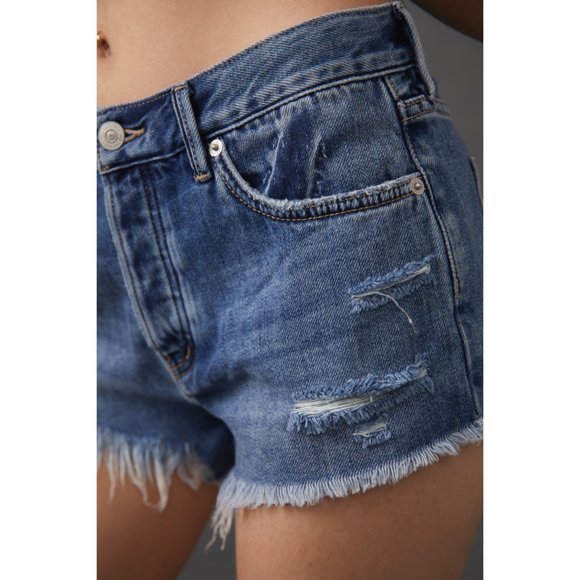 FREE PEOPLE Loving Good Vibrations Cutoffs / Mid Indigo - Picture 5 of 8